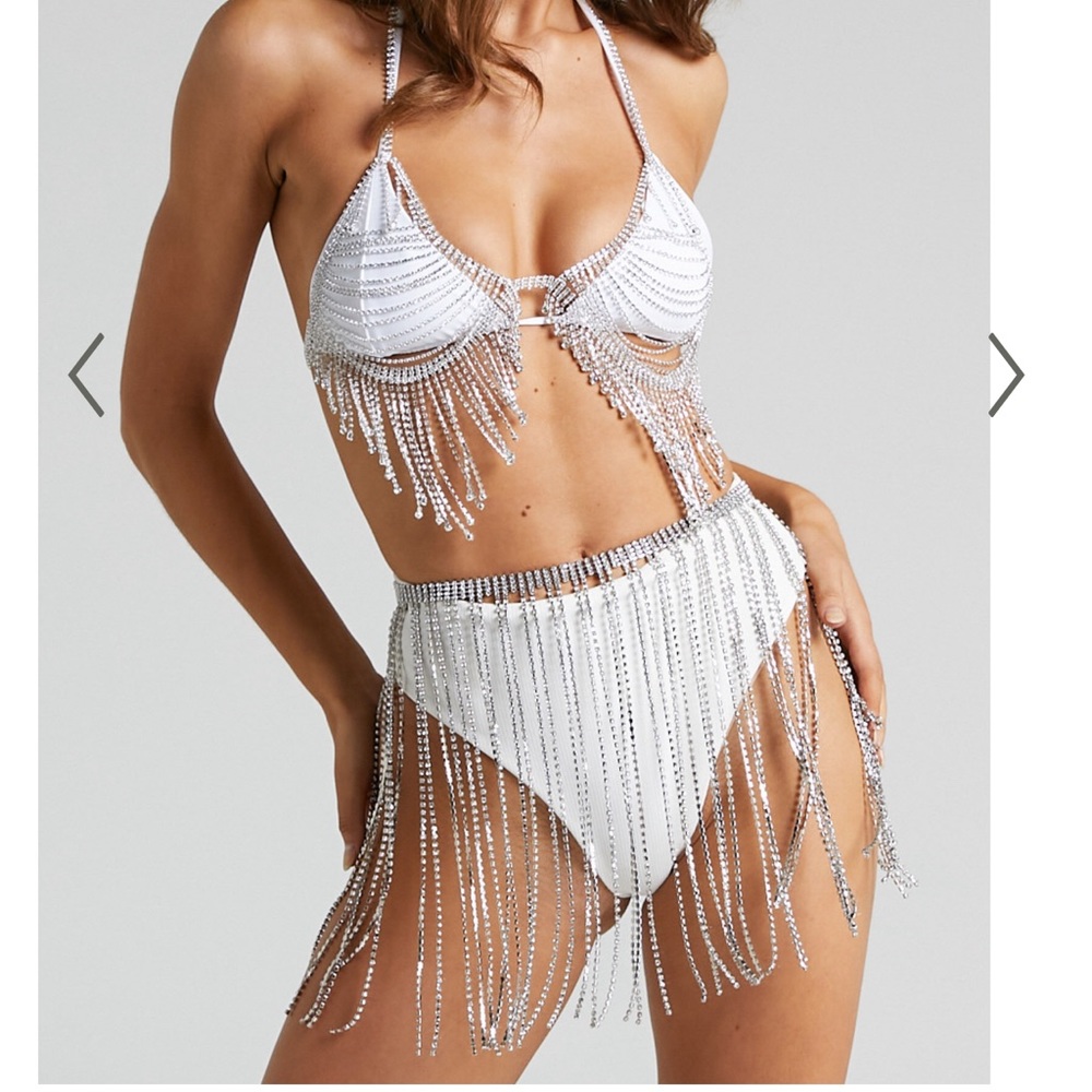 Teriana Diamante Tassle Belt in Silver